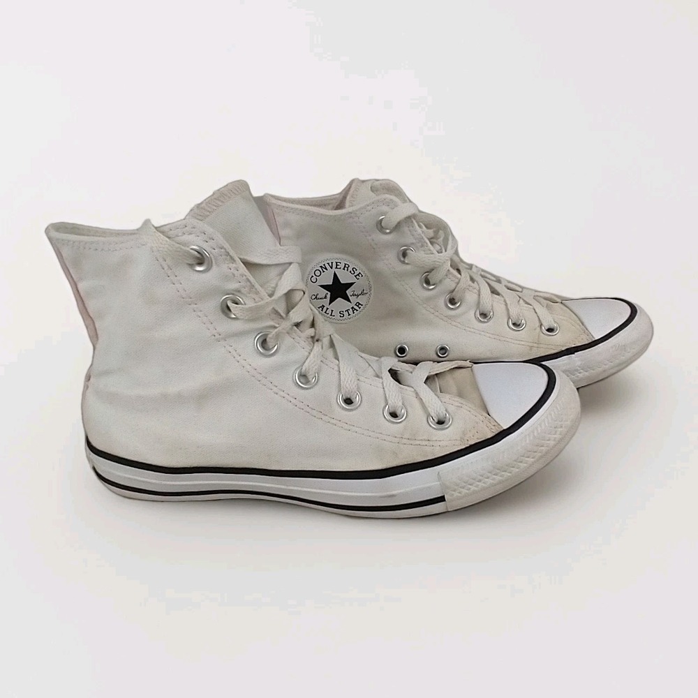 Converse Chuck Taylor All Star Shoes Womens 8 White Pink Canvas Sneakers